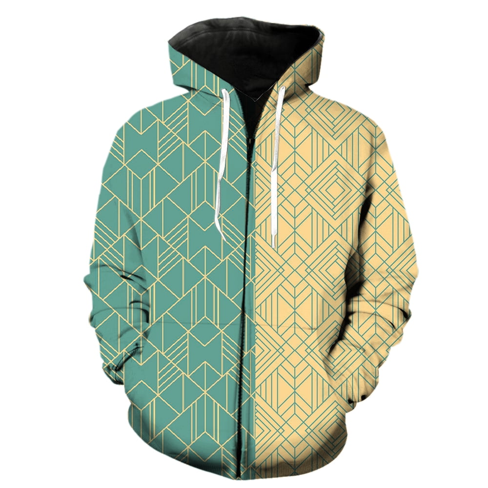 Abstract Pattern Men's Zipper Hoodie Tops 3D Print Funny Fashion ...