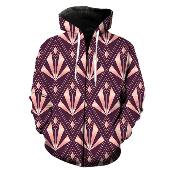 Abstract Pattern Men's Zipper Hoodie Unisex 3D Printed Casual Oversized ...