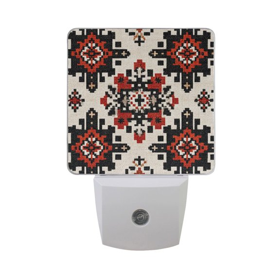 Abstract Pattern Weaven Texture LED Night Light Sensor Lamp Plug-in Adjustable Brightness 2 Pack