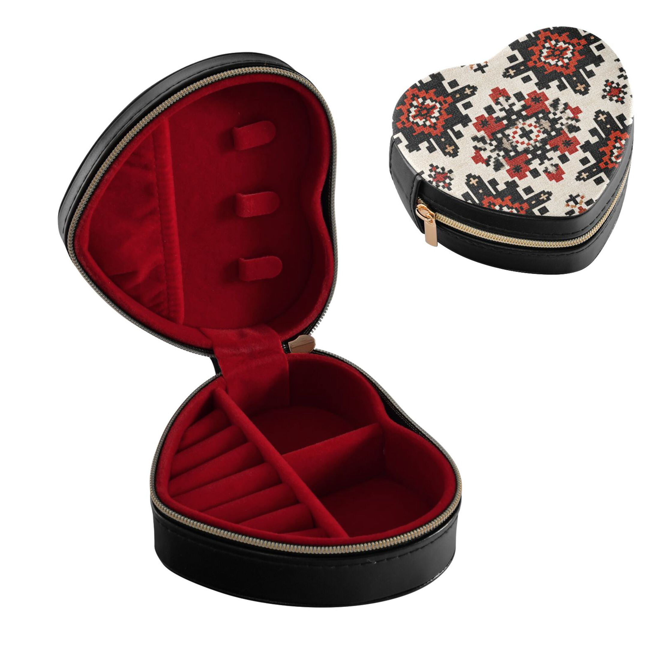 Curated visual reference: Textured Weave Desk Organizer Reference: Abstract Pattern Weaven Texture Pu Leather Heart Shaped Jewelry Box