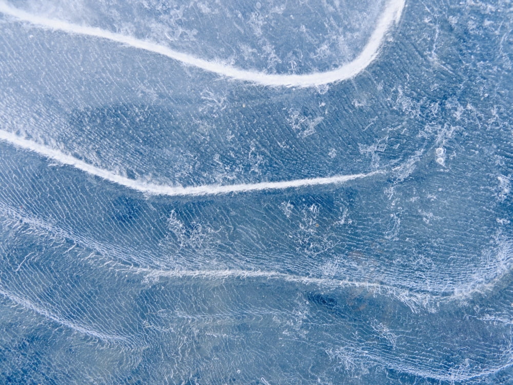 Abstract Patterns In The Ice During Winter Along The Tony Knowles Coastal Trail Anchorage Southcentral Alaska Canvas Art - Kevin Smith Design Pics (34 x 26)