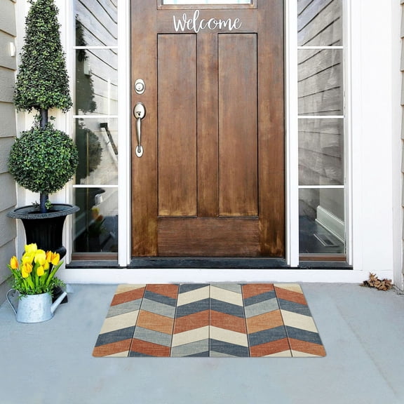 Abstract Patterns Outdoor Doormats NonSlip Bath Rugs Absorbent Muddy Dirt Resist Door Mats 32''x20''