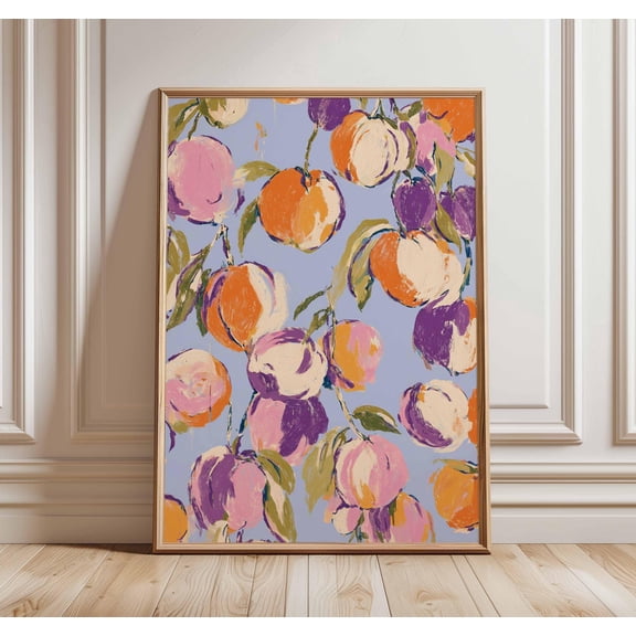 Abstract Peach Art Print, Modern Botanical, Poster Only