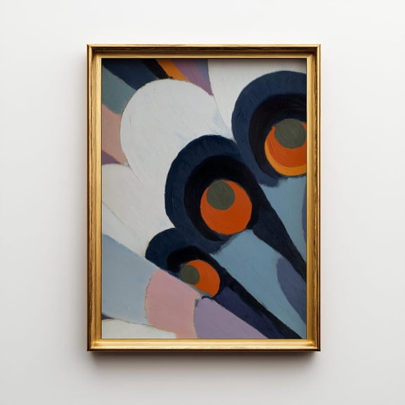 Abstract Peacock Feather Print Bold Spring Colors, Unframed Paper Poster 8x10in