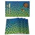 thumbnail image 1 of Abstract Peacock Texture Placemats Set of 6,Wipeable Washable Table Mats for Dining Tables, Green Blue Yellow Place Mats for Kitchen Event Party Tabletop Decor, 1 of 9