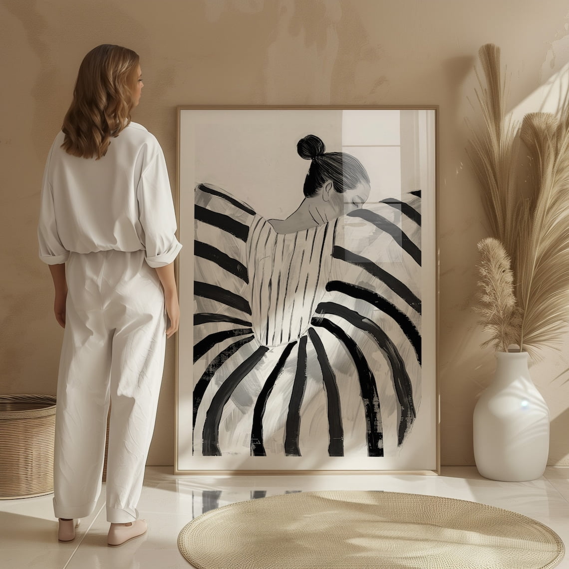 Abstract People Art Mid Century Art Minimalist Print Modern Abstract ...
