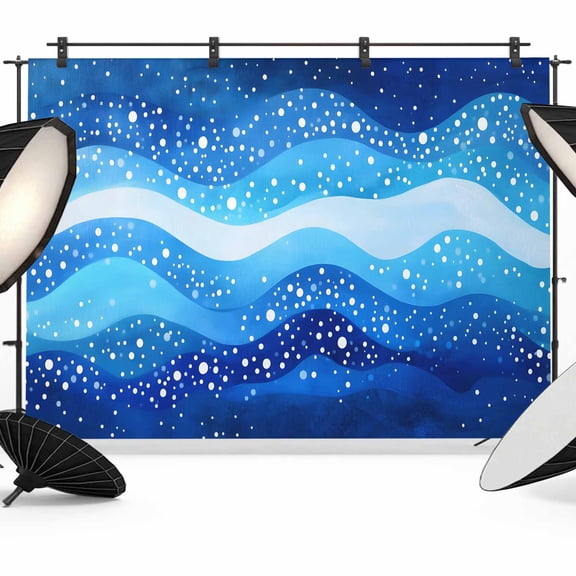 Abstract Photography Backdrop 10x8FT, Blue Watercolor Wave Point Photo Backdrops, Background for Photography Studio Photo Studio Background, Back Drop for Photoshoot