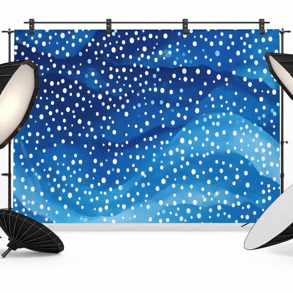 Abstract Photography Backdrop 10x8FT, Blue Watercolor Wave White Point Photo Backdrops, Background for Photography Studio Photo Studio Background, Back Drop for Photoshoot