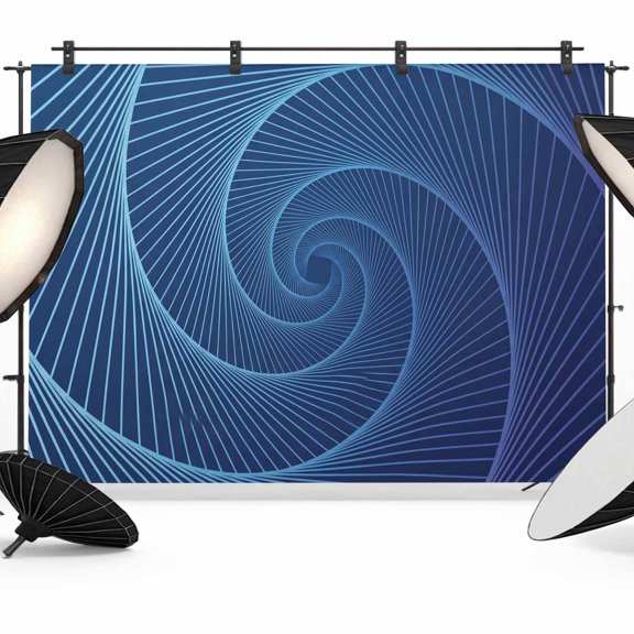 Abstract Photography Backdrop 7x5FT, Blue Stripe Geometric Swirling Shape Modern Art Photo Backdrops, Background for Photography Studio Photo Studio Background, Back Drop for Photoshoot