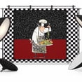 Chequerboard Border Abstract Photography Backdrop 7x5FT, Cartoon Style Cooks Black White ...