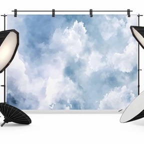 Abstract Photography Backdrop 7x5FT, Watercolor Blue Gradient Clouds Sky Photo Backdrops, Background for Photography Studio Photo Studio Background, Back Drop for Photoshoot