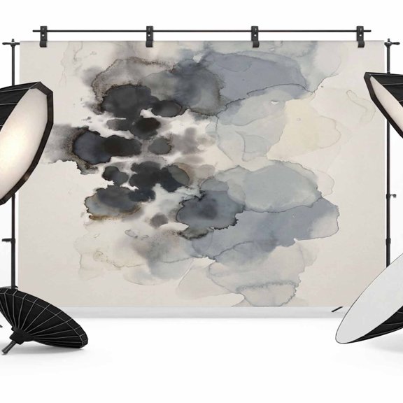 Abstract Photography Backdrop 8x6FT, Ink Painting Mottled Gradient Blue Gray Color Photo Backdrops, Background for Photography Studio Photo Studio Background, Back Drop for Photoshoot