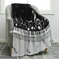 thumbnail image 1 of Abstract Piano Music Note Black Blanket Soft Warm Print Throw Blanket Ligtweight Durable Cozy for Music Lover Adult Gift 60"x80", 1 of 6