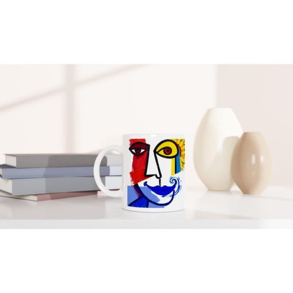 Abstract Pico Style Art Face Mug  Eleganeramic Coffee Cups, Dishwasher & Microwave .