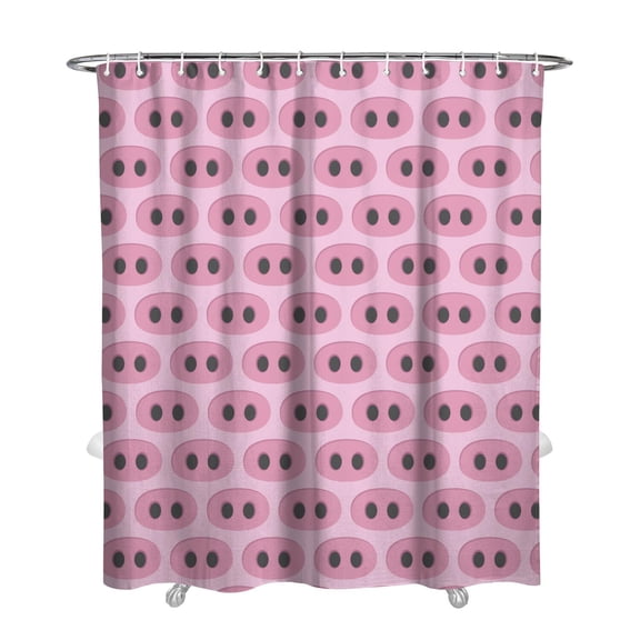 Abstract Pig Art Shower Curtain - Funny Cartoon Animal Print, Fade-Resistant Bathroom Curtain 72x84 Inch, Waterproof & Machine Washable with 12 Hooks