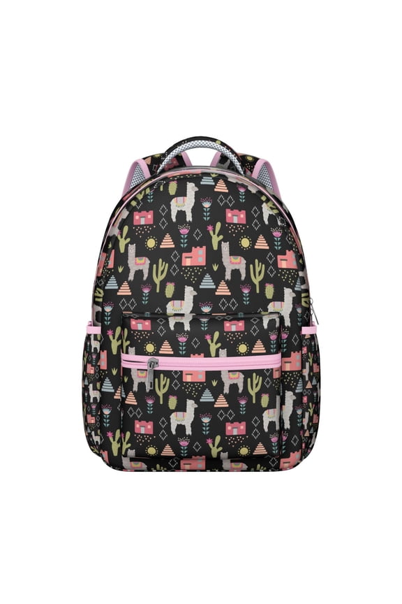 Abstract Pig Student Backpack Cute Watercolor Farm Animal Cartoon Print Artistic Pattern Funny Piggy Design Aesthetic School Bookbag for Student