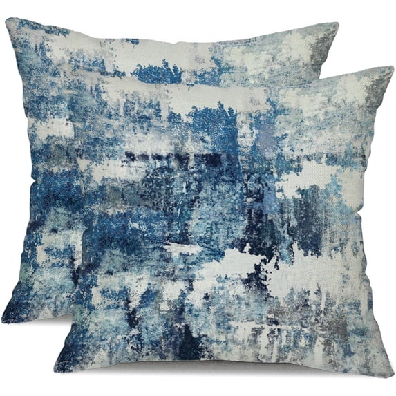 Abstract Pillow Covers 18x18 Inch Set of 2 Abstract Rust Art Painting Decorative Throw Pillows Modern Artwork Square Couch Decor for Living Room Couch Home Chair 68B