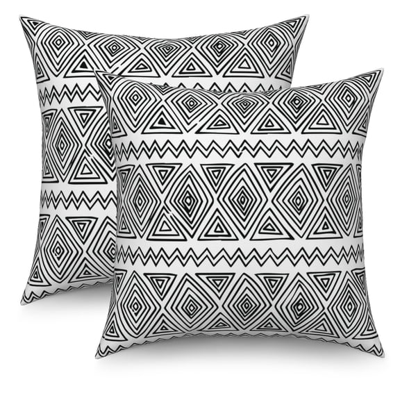 Abstract Pillow Covers 18x18 Set of 2 Modern Cushion Geometric Double-Sided Throw Pillow Covers Decorative