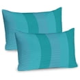 thumbnail image 1 of Abstract Pillow Sham Set of 2, Abstract Stripes Pattern Digital Image in Different Modern Style Print, Quality Microfiber Bedding Item for All Seasons, 26" x 20", Turquoise Pale Blue, by Ambesonne, 1 of 3