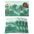 thumbnail image 1 of Abstract Pine Trees Placemats Set of 8 Mint Green Forest Fogged Mist Modern Zen Place Mats Indoor Wipeable Table Mats Washable Cloth Dining Table Placemats for Kitchen Holiday Party Decor 13x19 Inch, 1 of 9