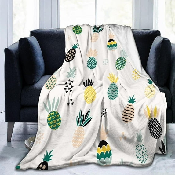 Abstract Pineapple Cute Blanket, Soft Blankets Flannel Bed Throw Cozy Lightweight Plush Gifts for Women Men Boys Girls Kids Sofa Couch Bedroom Living Rooms Warm All Season, Home Decor, 60"x50"