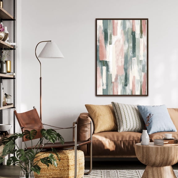 Abstract Pink And Green Wall Art Modern Minimal Art Print
