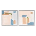 thumbnail image 1 of Abstract Pink Blocked Contemporary Shapes Abstract Painting Gray Framed Art Print Wall Art, Set of 2, 1 of 8