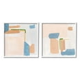 thumbnail image 1 of Abstract Pink Blocked Contemporary Shapes Abstract Painting White Framed Art Print Wall Art, Set of 2, 1 of 8