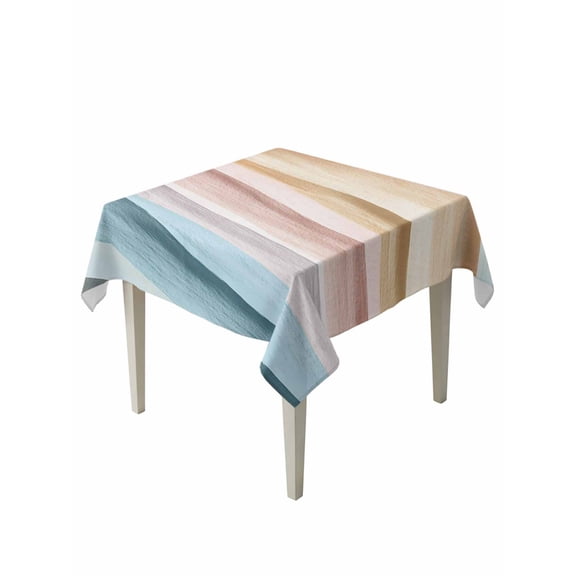 Abstract Pink Blue Wave Table Cloth 54x54 Inch Square, Modern Art Waterproof Tablecloth Washable Table Cover for Party Picnic Dinner Decor