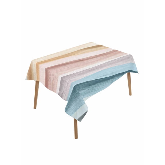 Abstract Pink Blue Wave Table Cloth 60x102 Inch Rectangle, Modern Art Waterproof Tablecloth Washable Table Cover for Party Picnic Dinner Decor
