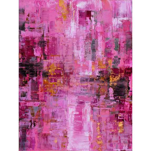 Abstract Pink Gold Texture Canvas Print Wall Art for Living Room Office Dining Room Hallway