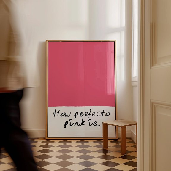 Abstract Pink Print Positive Color Love Typography Print Trendy Wall Art Apartment Decor Home Decor #2953, 8x12 UNFRAMED