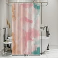 thumbnail image 1 of Abstract Pink Shower Curtain Romantic Pink and Green Mixed Ink Painting Shower Curtains for Modern Aesthetics Bathroom with Hooks Waterproof Polyester Fabric Bath Curtain, 36x72 Inch, 1 of 6