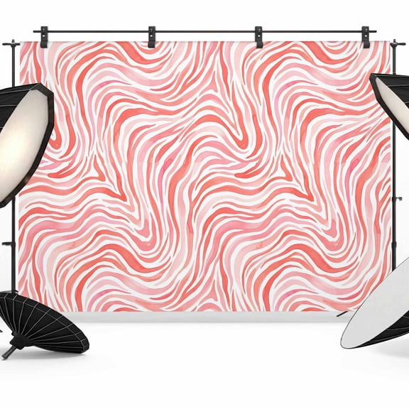 Abstract Pink Waves Backdrop for Photography, Art Boho Marble Swirls Rhythmic Curves Photo Backdrop Portrait Background Party Banner Photo Backgrounds for Studio Booth Props, 10x8ft