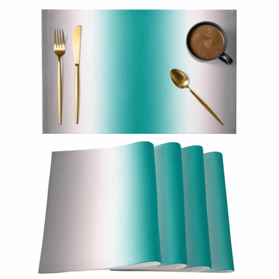 Abstract Placemats Set of 1, Dark Gray Seaweed Rate Gradient Ombre Non-Slip Place Mats Washable Table Mats for Kitchen Dining Table Decorations Indoor/Outdoor