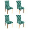 thumbnail image 1 of Abstract Plaid Dining Chair Covers Set of 4, Washable Stretch Polyester Slipcovers, Removable Seat Protectors for Kitchen Home Party Decor, 1 of 7