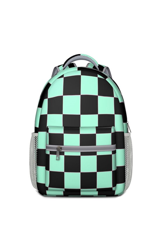 Abstract Plaid Ergonomic Backpack - Lightweight & Durable School Bag with Breathable Mesh Straps