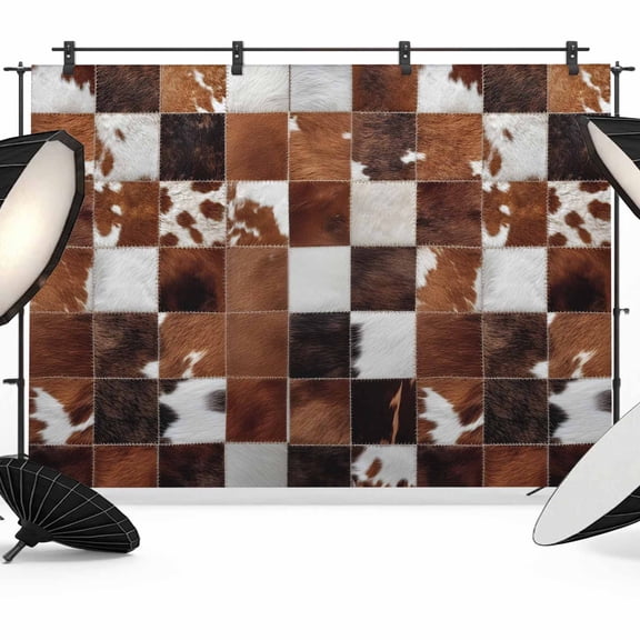 Abstract Plaid Photography Backdrop 7x5FT, Dark Brown Checkerboard Texture Patchwork Photo Backdrops, Background for Photography Studio Photo Studio Background, Back Drop for Photoshoot