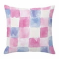 thumbnail image 1 of Abstract Plaid Spring Throw Pillow Cover Pink Blue Purple Colorful Tartan Cotton Linen Cushion Cover Throw Pillow Case with Invisible Zipper for Couch Sofa Bed Chair Car 16x16 Inch, 1 of 9