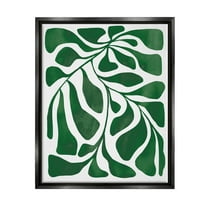 Abstract Plant Leaf Shapes Botanical & Floral Graphic Art Jet Black Framed Art Print Wall Art