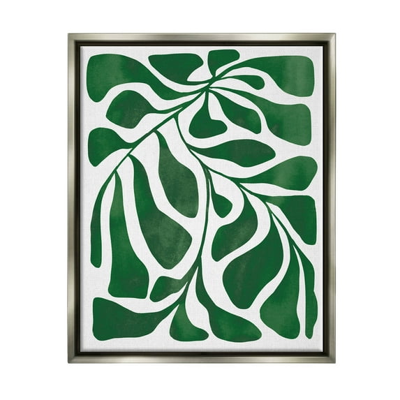 Abstract Plant Leaf Shapes Botanical & Floral Graphic Art Luster Gray Framed Art Print Wall Art