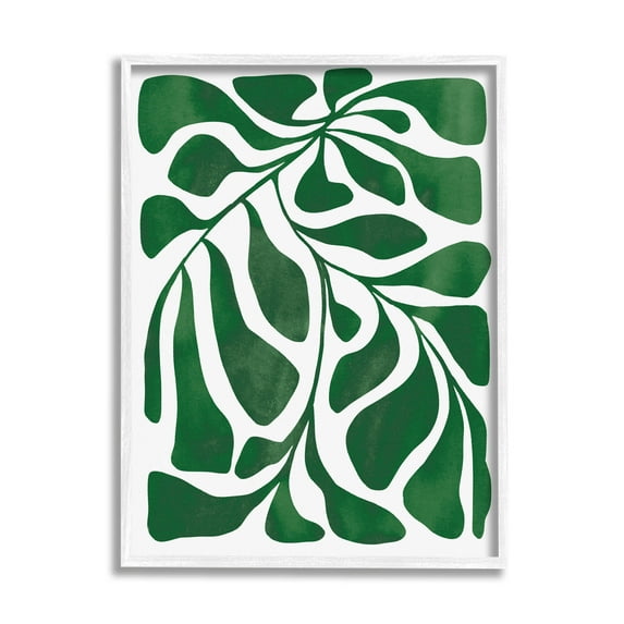 Abstract Plant Leaf Shapes Botanical & Floral Graphic Art White Framed Art Print Wall Art