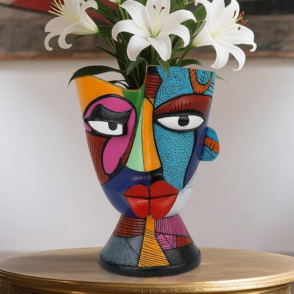 Abstract  Planters Pots  7.8 Inch with Drainage - Decorative  Pots Retro Rainbow Design, Cte niqe Planter for Scclents/Snake /Cacts Indoor & Otdoor