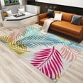 thumbnail image 1 of Abstract Plants Tropical Leaves Area Rug, Colorful Botanical Soft Indoor Non Slip Throw Accent Rug, Machine Washable Breathable Durable Carpet For Front Entrance Floor Decor 4x5ft, 1 of 6