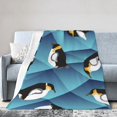Abstract Polygon Penguin Soft Throw Blanket Warm Flannel Fleece Plush
