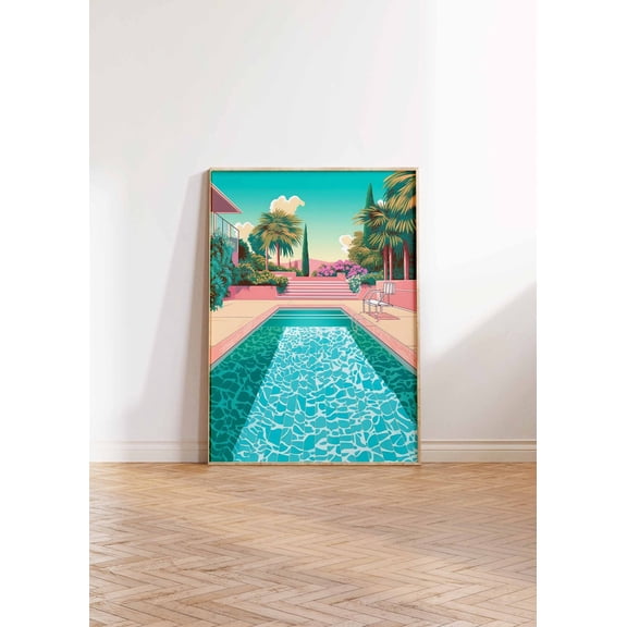Abstract Pool Swimming Wall Art Decor Unframed Paper Print