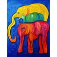 thumbnail image 1 of Abstract Pop Art Surrealism Elephants Colourful Oil Unframed Wall Art Print Poster Home Decor, 1 of 3