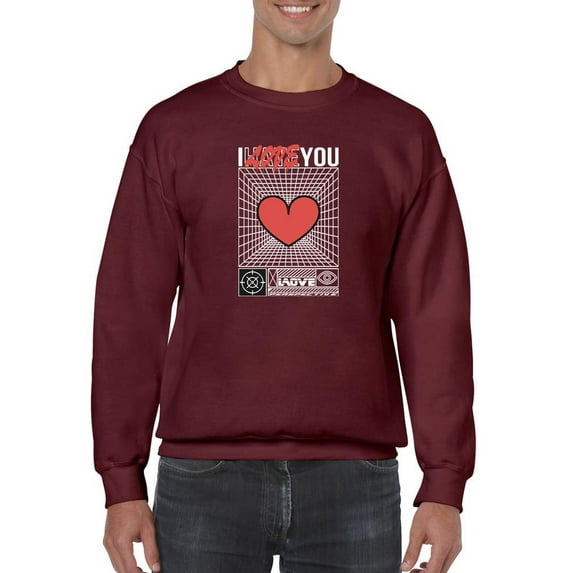 Abstract Poster I Love You Sweatshirt Men -Image by Shutterstock, Male 3X-Large