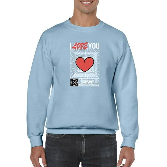 Abstract Poster I Love You Sweatshirt Men -Image by Shutterstock, Male Medium