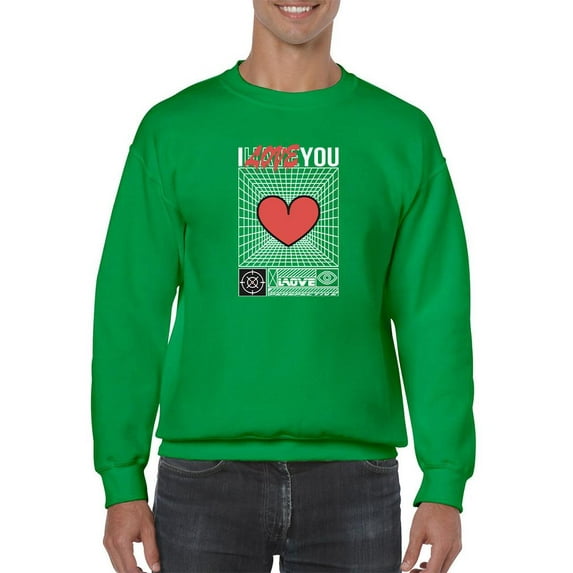 Abstract Poster I Love You Sweatshirt Men -Image by Shutterstock, Male Small